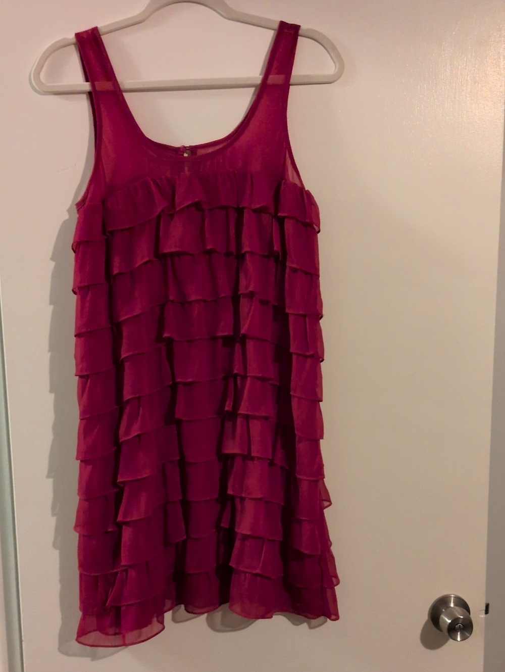 Girls Magenta Tiered Ruffle Formal Dress
